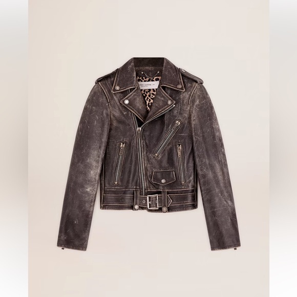 Golden Goose Distressed Leather Jacket - Picture 1 of 4